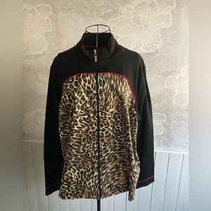 Alia leopard full zip jacket